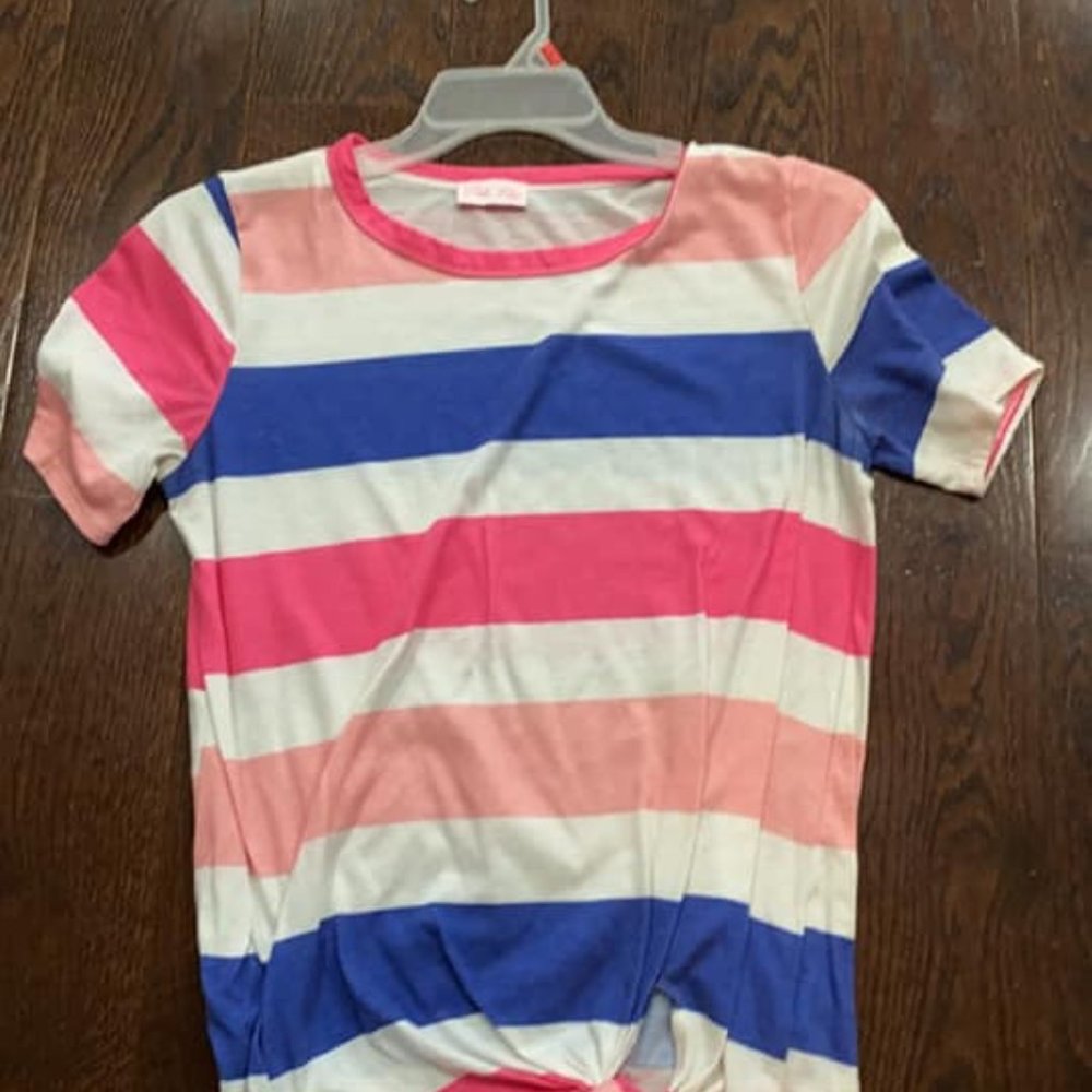 Pink Lily Striped Top